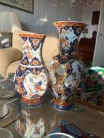 Twee porseleinen vazen Yokohama Echt Kobalt, Antiek en Kunst, Ophalen