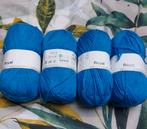 4 bollen wol, blauw, Hobby en Vrije tijd, Breien en Haken, Ophalen of Verzenden, Nieuw, Breien of Haken, Wol of Garen
