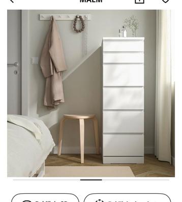Ikea malm ladekast 6 lades met spiegel - afbeelding 3