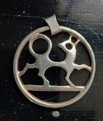 Noorse vintage jaren 70 zilveren rendier hanger Juhls, Overige voorstellingen, Ophalen of Verzenden, Zo goed als nieuw, Zilver