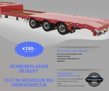 Broshuis Semidieplader te huur beschikbaar voor biedingen