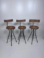 3 x vintage design barkruk rotan kruk, Ophalen, 3 krukken, N, Gebruikt