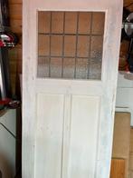 Antieke deur met glas in lood., Glas, 80 tot 100 cm, Ophalen of Verzenden, Zo goed als nieuw