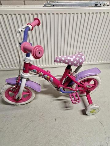 Kinderfiets met zijwieltjes en duwstang beschikbaar voor biedingen