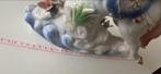 Porseleinen Pegasus Beeld met Bloemen Decoratie, Antiek en Kunst, Kunst | Beelden en Houtsnijwerken, Ophalen of Verzenden