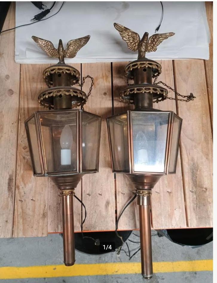 3 x antieke kaarslamp koetslantaarns lamp, Antiek en Kunst, Antiek | Lampen, Ophalen