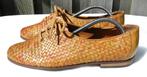 Gregor vintage gevlochten leren veterschoenen, maat 38,5, Kleding | Dames, Schoenen, Schoenen met lage hakken, Bruin, Ophalen of Verzenden