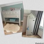 Brocante matgrijze kast strandhuisje en commode / ladenkast, Kinderen en Baby's, Kinderkamer | Commodes en Kasten, Ophalen, 50 tot 70 cm