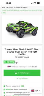 Traxxas max slash 4x4 6 s, Ophalen of Verzenden, Zo goed als nieuw, Auto offroad