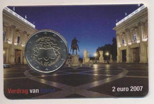 Coincard 2 euro 2007 verdrag van Rome Nederland, Postzegels en Munten, Munten | Nederland, Losse munt, Euro's, Koningin Beatrix