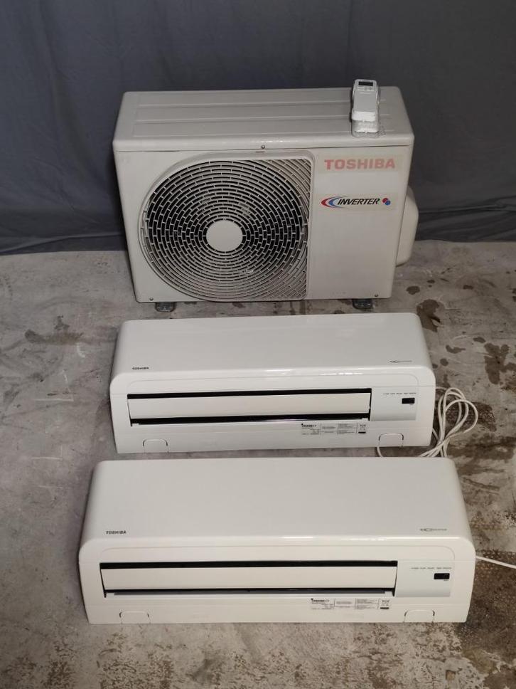 Toshiba RAS-M14 duo split 2x wand airco 5,2 kW warmtepomp, Witgoed en Apparatuur, Airco's, Refurbished, Wandairco, 60 tot 100 m³