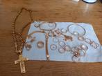 Goudkleurige Sieraden Lot - Bodemvondsten Strandvondsten, Overige materialen, Gebruikt, Ophalen of Verzenden, Met strass