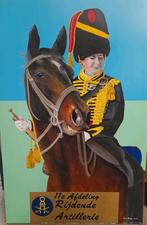 schilderij GELE RIJDERS ARTILERIE leger, Verzamelen, Militaria | Algemeen, Ophalen, Landmacht, Nederland