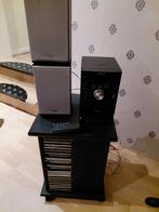 Cd toren met kastje met boxen en afstandbediening van sony, Huis en Inrichting, Ophalen, Gebruikt, Hout, Cd's