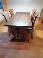 Eikenhouten eettafel plus vier stoelen, Huis en Inrichting, Tafels | Eettafels, Ophalen