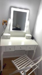 Kaptafel met Spiegel en Stoel, Huis en Inrichting, Ophalen, Gebruikt, 100 tot 150 cm, 50 tot 100 cm