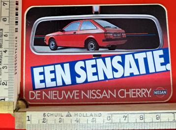 Vintage sticker Nissan Cherry een sensatie garage auto  beschikbaar voor biedingen
