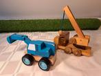 2 leuke houten kranen, Kinderen en Baby's, Speelgoed | Houten speelgoed, Gebruikt, Ophalen of Verzenden