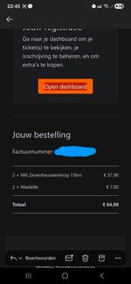 NN Zevenheuvelenloop startbewijs 15km, Tickets en Kaartjes, Eén persoon, Overige soorten