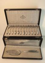 Set antieke zilveren puntfilet taartvorkjes met taartschep, Antiek en Kunst, Ophalen of Verzenden, Zilver