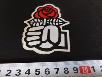 sticker Politiek PVDA  logo hand met Roos  beschikbaar voor biedingen
