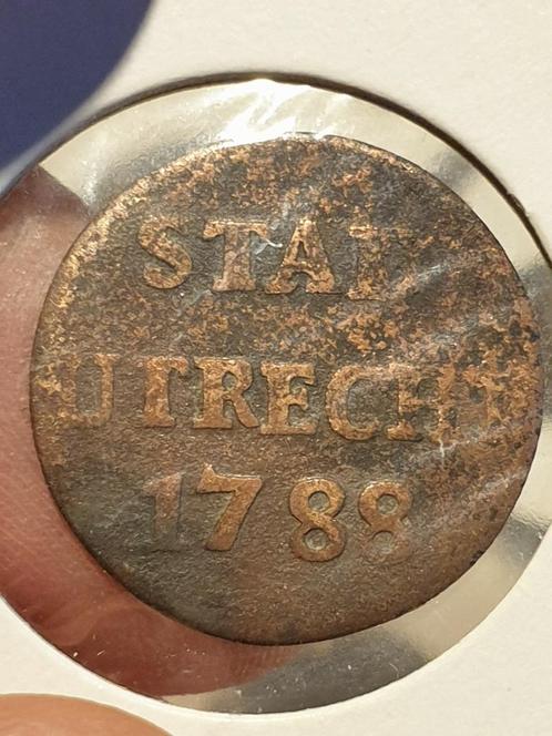 Utrecht duit 1788 nr.3 (01), Postzegels en Munten, Munten | Nederland, Overige waardes, Vóór koninkrijk, Ophalen of Verzenden