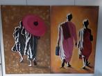 Thaise  Monnik schilderij op canvas diverse afbeeldingen, Antiek en Kunst, Ophalen of Verzenden