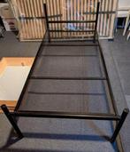 Metalen bed 90x200cm, Ophalen, 90 cm, Eenpersoons, Zwart