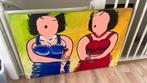 Dikke dames canvas 120x80, Antiek en Kunst, Kunst | Schilderijen | Modern, Ophalen