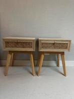 Nachtkastjes met lade - Java van Xenos 2x, Zo goed als nieuw, 45 tot 65 cm, Hout, 55 tot 70 cm