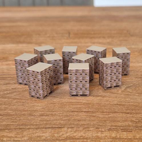 Pallet met Bierkratten – Set van 10 – 1-87 / H0, Hobby en Vrije tijd, Modeltreinen | H0, Nieuw, Brug, Tunnel of Gebouw, Gelijkstroom of Wisselstroom