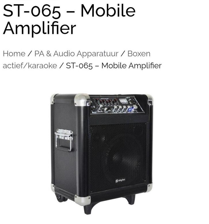 Mobiele Versterker ST-065, Audio, Tv en Foto, Luidsprekers, Nieuw, Overige typen, 60 tot 120 watt, Overige merken, Ophalen of Verzenden
