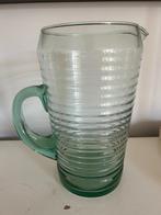 Grote Vintage Glazen Kan Met Ribbels mondgeblazen, Glas of Glazen, Ophalen of Verzenden, Overige stijlen, Glas