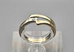 Gouden Vintage bi-color aanschuifring met zirkonia. 2025/338, ., Ophalen of Verzenden, ., Dame