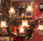 Groot kroonluchter antiek barok engelen beeld lamp kap glas