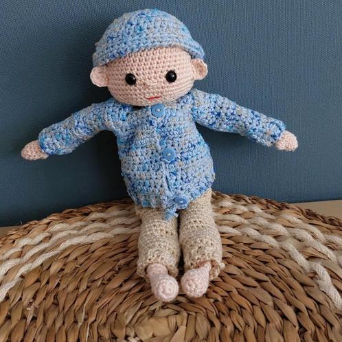 Gehaakt pop jongen aankleed pop, Kinderen en Baby's, Speelgoed | Knuffels en Pluche, Nieuw, Overige typen, Ophalen of Verzenden