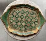 Italiaans barok dienblad goud groen plateau tray, Antiek en Kunst, Ophalen of Verzenden