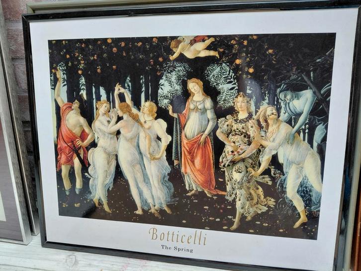 Botticelli - De Lente - Ingelijste Print, Antiek en Kunst, Kunst | Schilderijen | Klassiek, Ophalen