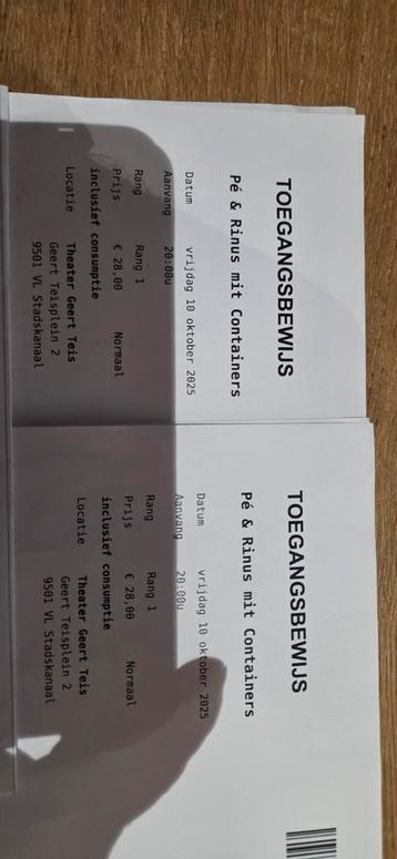 2 kaarten Pé & Rinus mit Containers beschikbaar voor biedingen