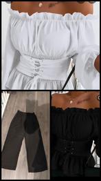 Off Shoulder Blouse nieuw &  zgan Wijde Broek Maat 42/44, Ophalen of Verzenden, Nieuw, Maat 42/44 (L), Wit