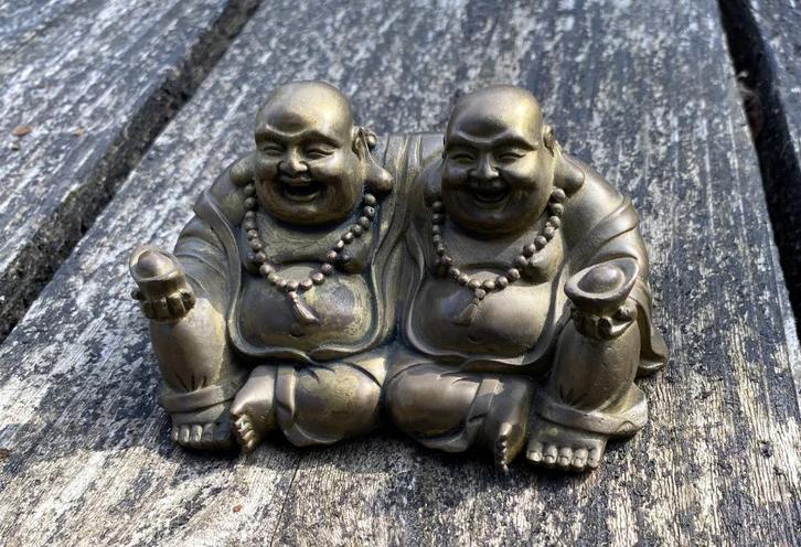 Oud Boeddha Beeld van Koper - vintage antiek brocante, Huis en Inrichting, Woonaccessoires | Boeddhabeelden, Zo goed als nieuw