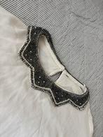 Zara witte top met opvallende kraag,kraaltjes kraag maat S/M, Maat 38/40 (M), Nieuw, Ophalen of Verzenden, Korte mouw