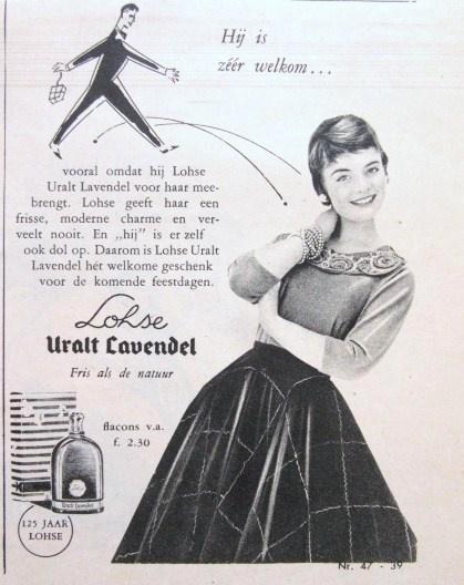 14 vintage advertenties reclames luchtjes 49-58 parfums, Verzamelen, Merken en Reclamevoorwerpen, Gebruikt, Overige typen, Ophalen of Verzenden