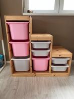 Ikea Trofast opbergkast met roze en witte bakken, Ophalen, Gebruikt, 50 tot 100 cm, Minder dan 100 cm