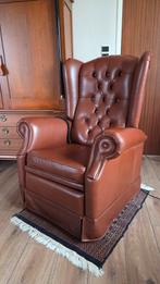 Luxe lederen  sta op stoel op draaivoet, Huis en Inrichting, Fauteuils, Ophalen, Zo goed als nieuw, 50 tot 75 cm