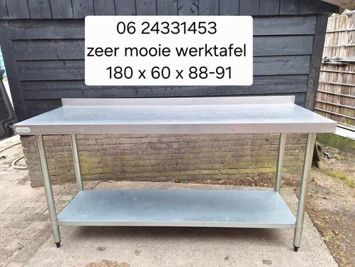 Rvs werktafel met onderligger # VERKOCHT #, Doe-het-zelf en Verbouw, Werkbanken, Zo goed als nieuw, Ophalen