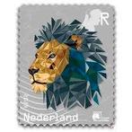 NFT crypto postzegel / stamp leeuw GRIJS / ZWART, Ophalen of Verzenden, Postfris, Overige thema's