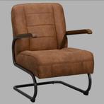 Cognac Kleurige Fauteuil met Metalen Frame, Huis en Inrichting, Fauteuils, Ophalen, Metaal, Nieuw, 75 tot 100 cm