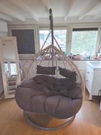 Hangstoel 2 personen grijs als NIEUW, Tuin en Terras, Tuinstoelen, Ophalen, Zo goed als nieuw, Wicker