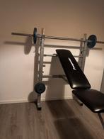 Bankdruk set & diverse Halterset met Gewichten, Sport en Fitness, Fitnessmaterialen, Ophalen, Gebruikt, Armen, Halterset